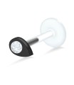 Water Drop Shaped Labret Silver LA-63-1